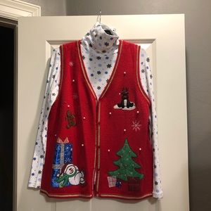 Christmas/Holiday Turtle Neck with Vest